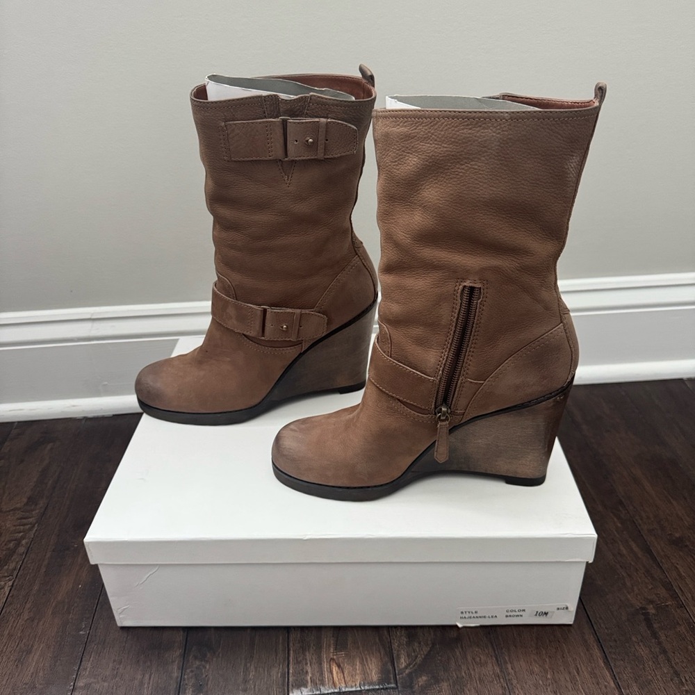 Halogen Brown Wedge Boots size 10